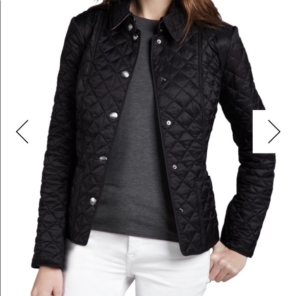 burberry black quilted coat